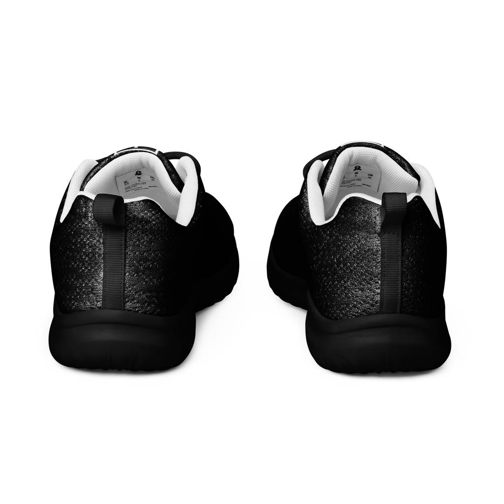 IX Lions Off-Field Trainers in black knit with cross logo on the tongue, heel view