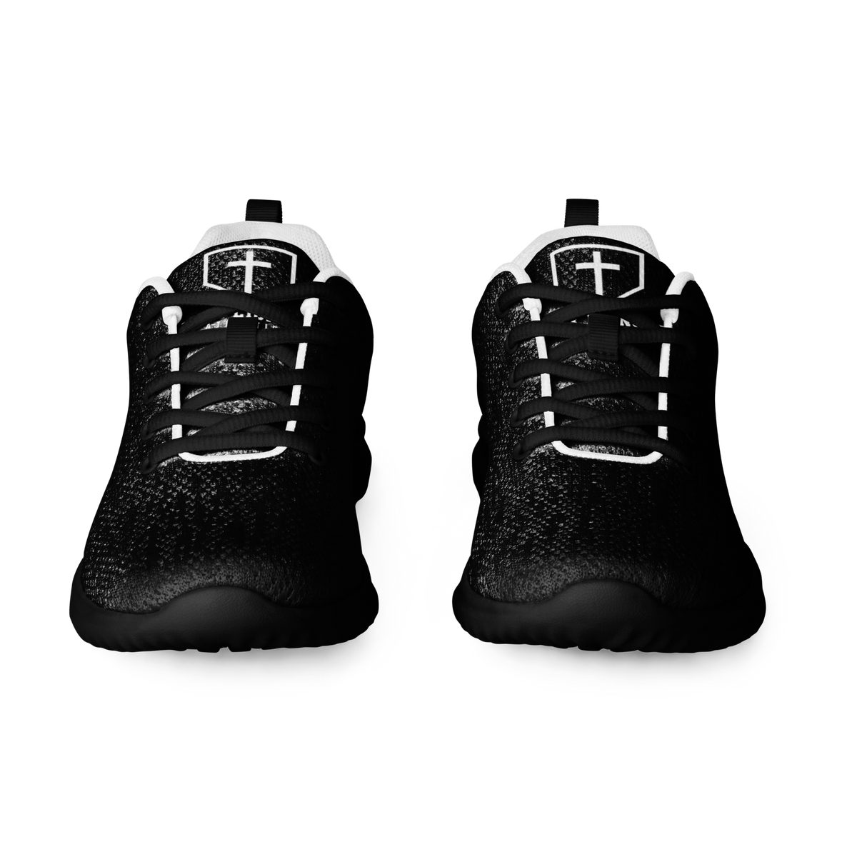 IX Lions Off-Field Trainers in black knit with cross logo on the tongue, pair