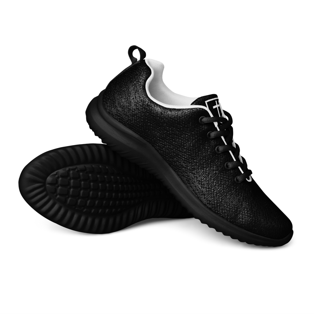 IX Lions Off-Field Trainers in black knit with cross logo on the tongue, pair