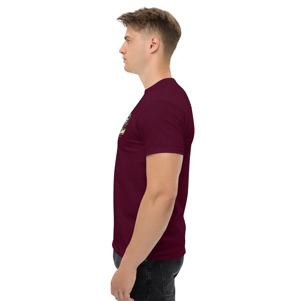 IX Lions Adult Statement Tee in maroon, side view